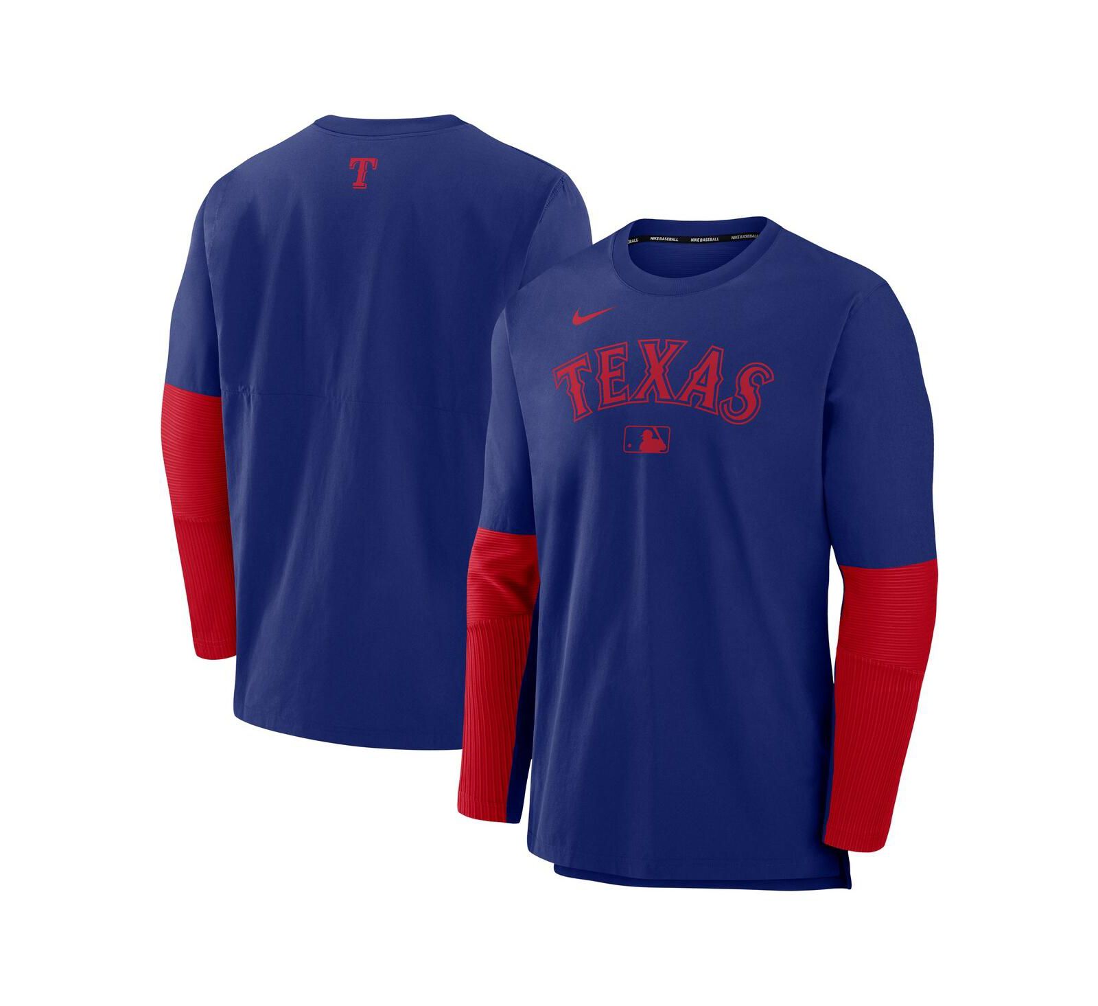 Мужская спортивная кофта Nike Texas Rangers Authentic Collection Lightweight Player Performance Long Sleeve Top, синий/красный