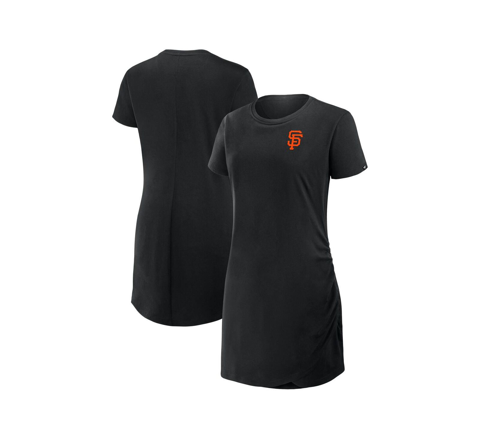 Женское платье-футболка Fanatics Black San Francisco Giants Ruched Drape T-Shirt Dress