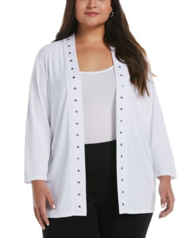 Rafaella Plus Size Open Front Cardigan Sweater
