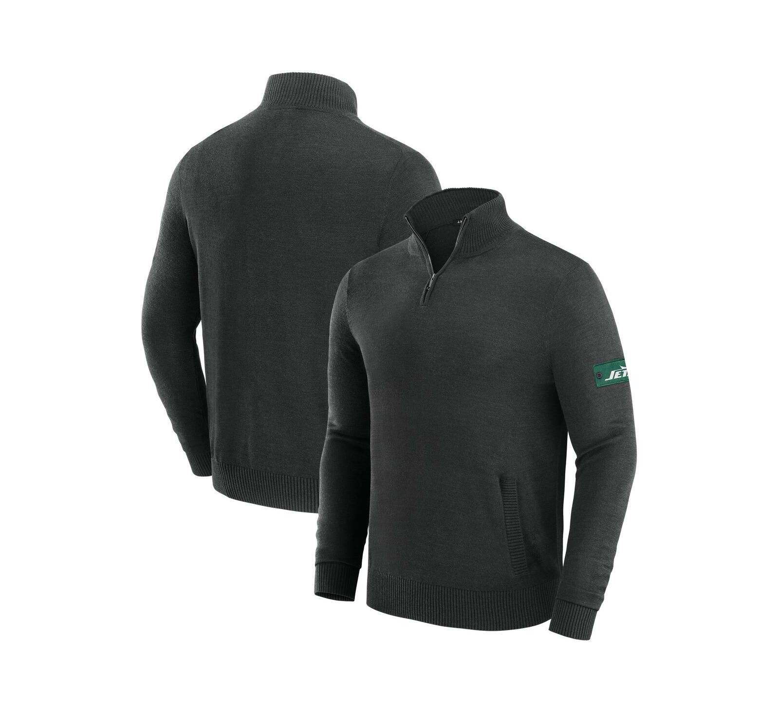 Мужской джемпер J. Palmer Black New York Jets Franchise Quarter-Zip