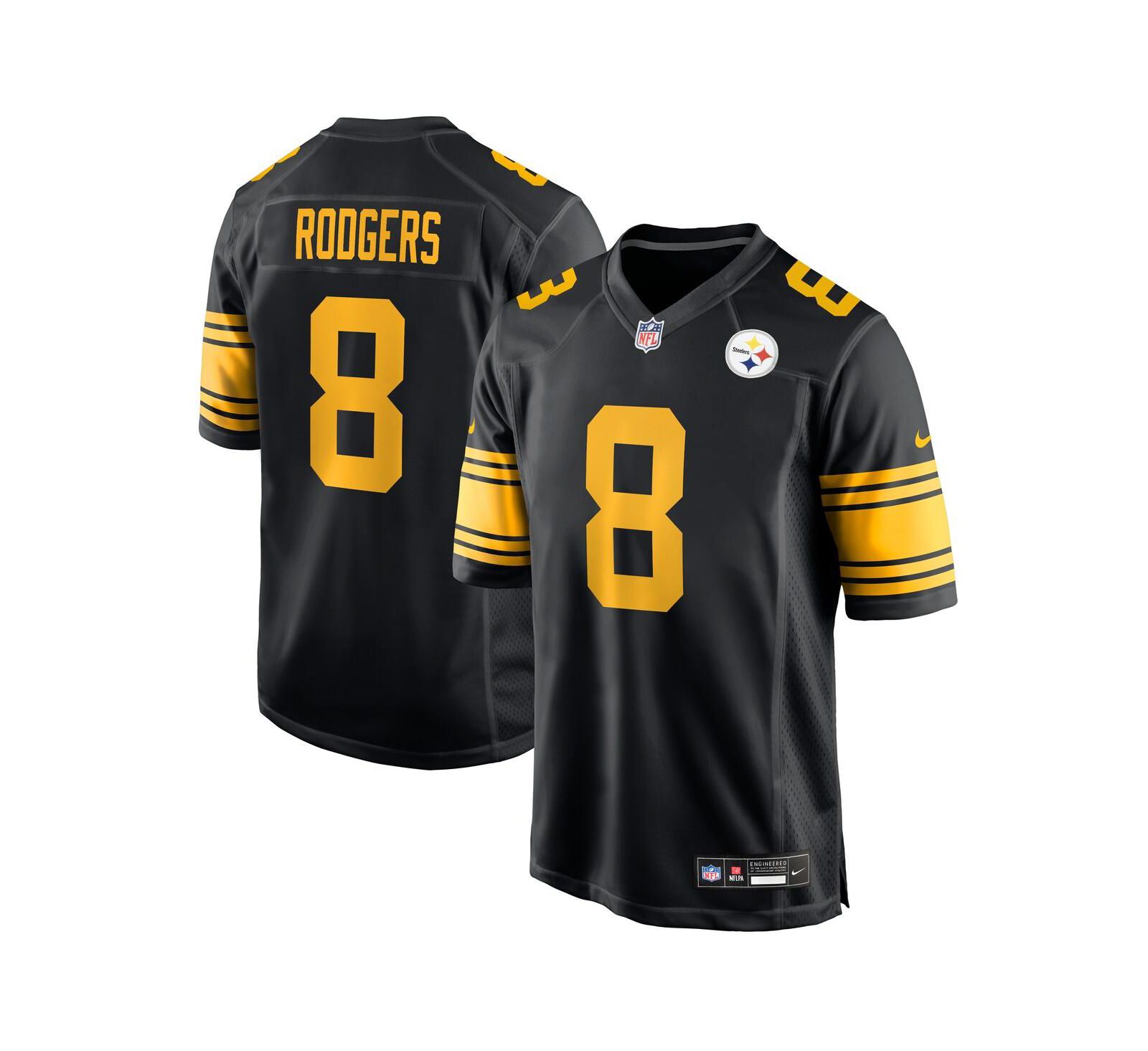 Джерси Nike Men's Aaron Rodgers Black Pittsburgh Steelers