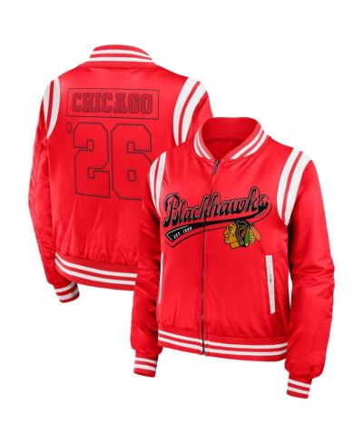 Женская куртка-бомбер WEAR by Erin Andrews Red Chicago Blackhawks Baller Full-Zip