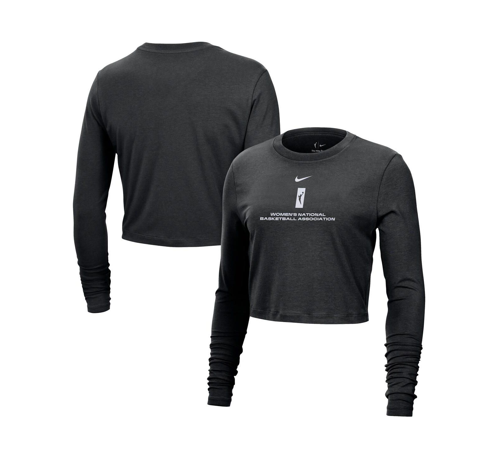Nike Women's Black WNBA Team 13 Cropped Tri-Blend Long Sleeve T-Shirt