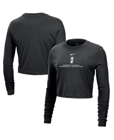 Женская футболка Nike Black WNBA Team 13 Cropped Tri-Blend Long Sleeve