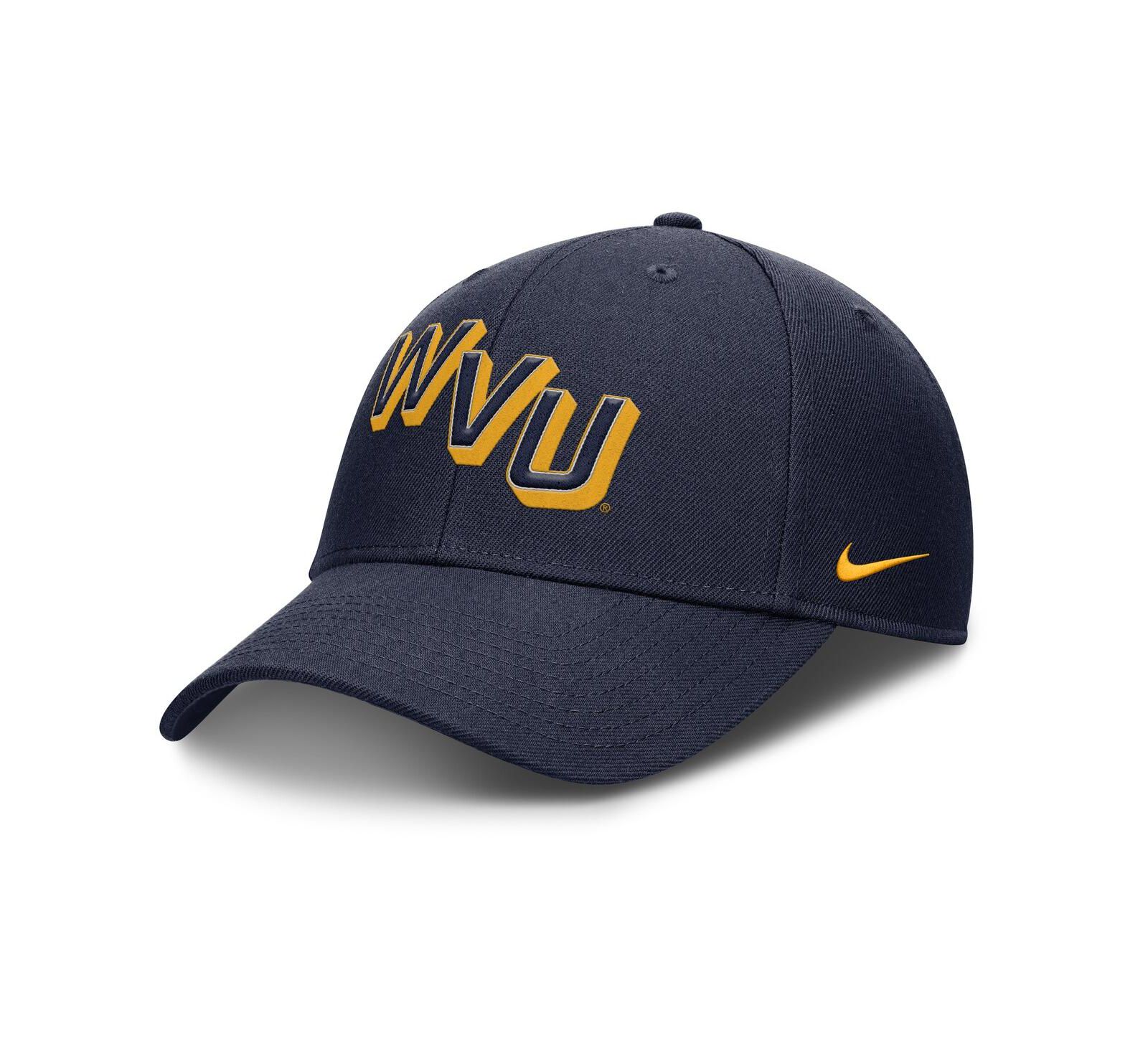 Nike Men's Navy West Virginia Mountaineers Slanted Primetime Rise Performance Adjustable Hat