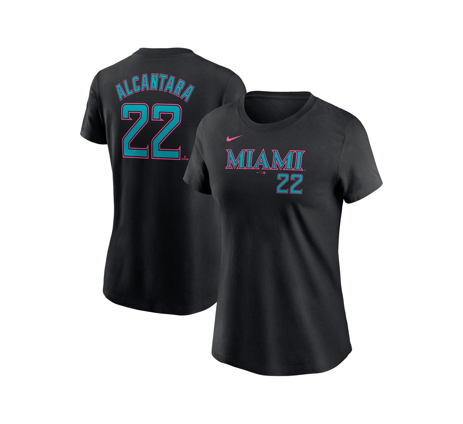 Nike Women's Sandy Alcantara Black Miami Marlins 2025 City Connect Fuse Name & Number T-Shirt