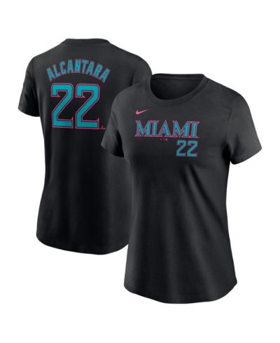 Женская футболка Nike Sandy Alcantara Black Miami Marlins 2025 City Connect Fuse Name & Number