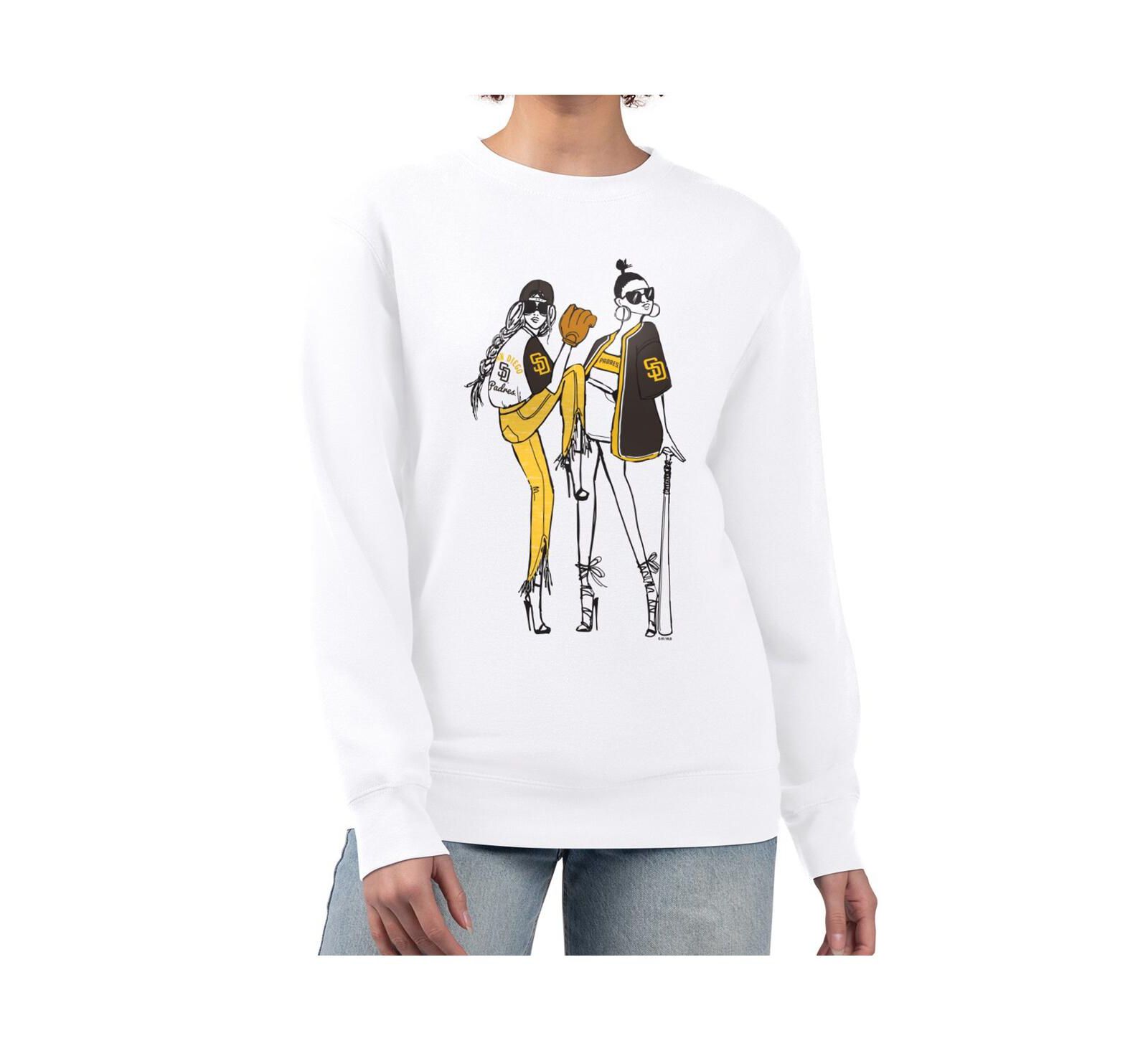 G-III 4Her by Carl Banks Women's White San Diego Padres Baseball Girls Fleece Pullover Sweatshirt