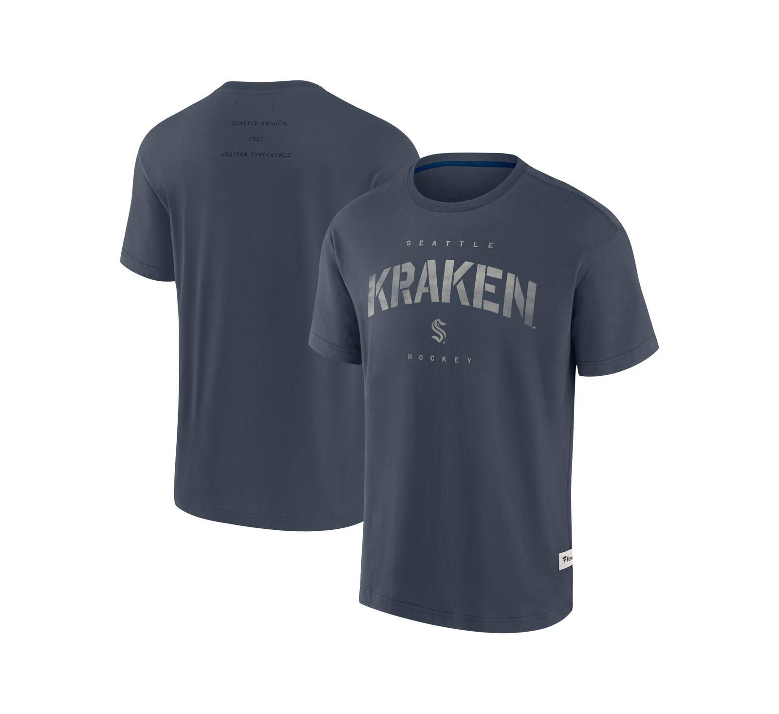 Мужская футболка Fanatics Navy Seattle Kraken Elements Weathered Tonal Future Ground