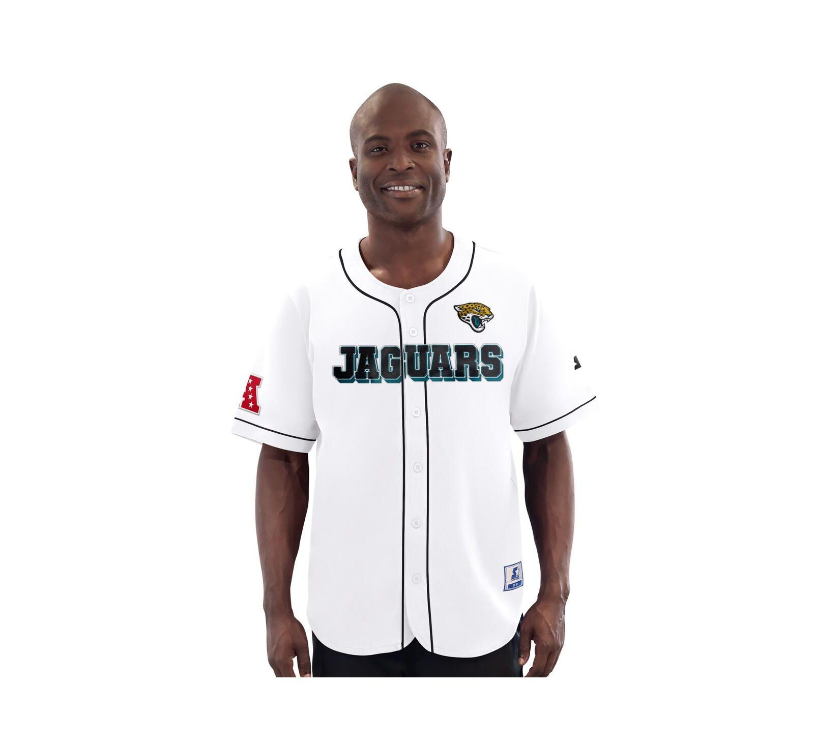 Мужская белая бейсбольная джерси Starter Jacksonville Jaguars Relay Full-Button
