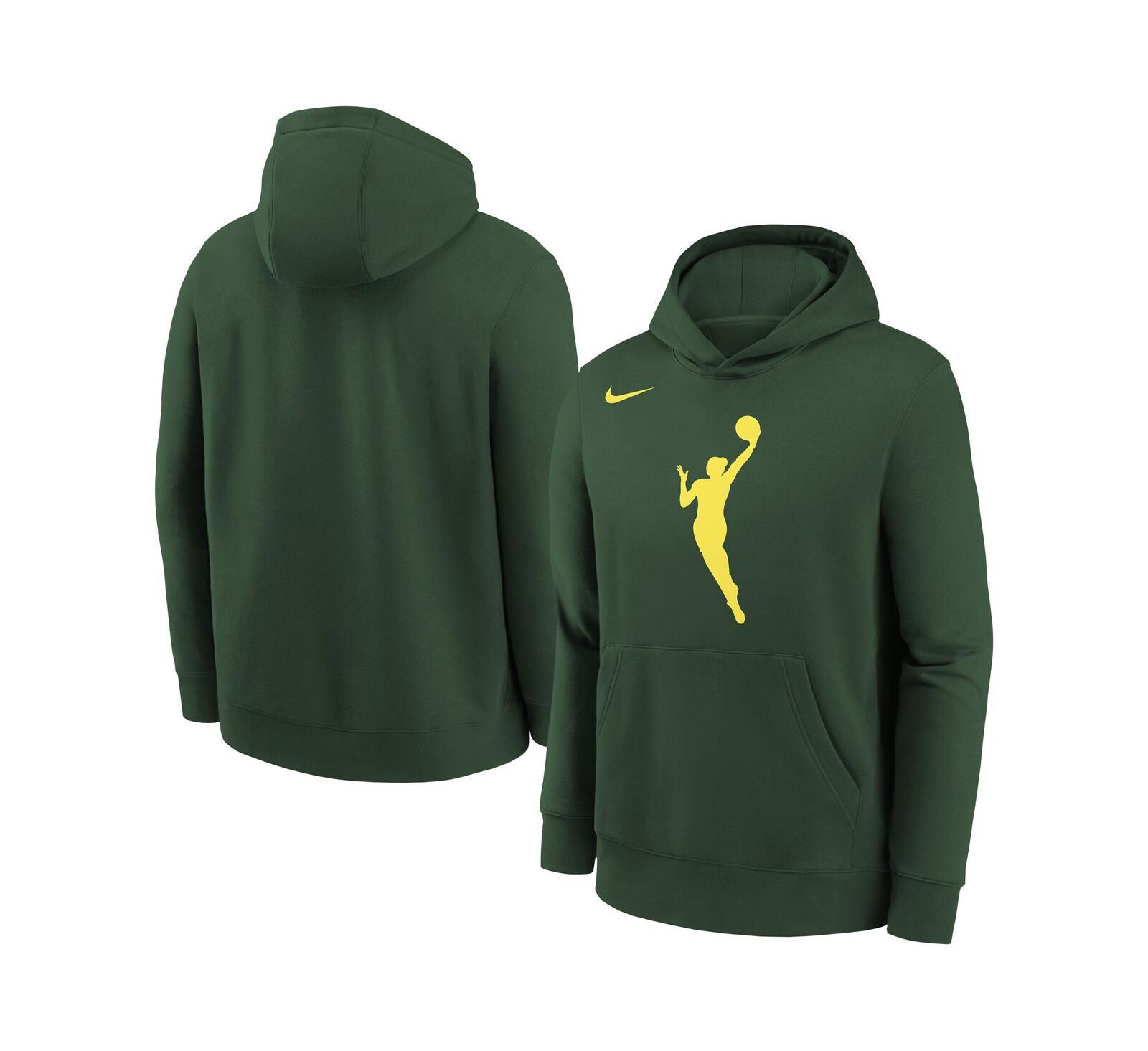 Детская толстовка Nike Big Boys and Girls Hunter Green WNBA Logo Essential Team Pullover Hoodie