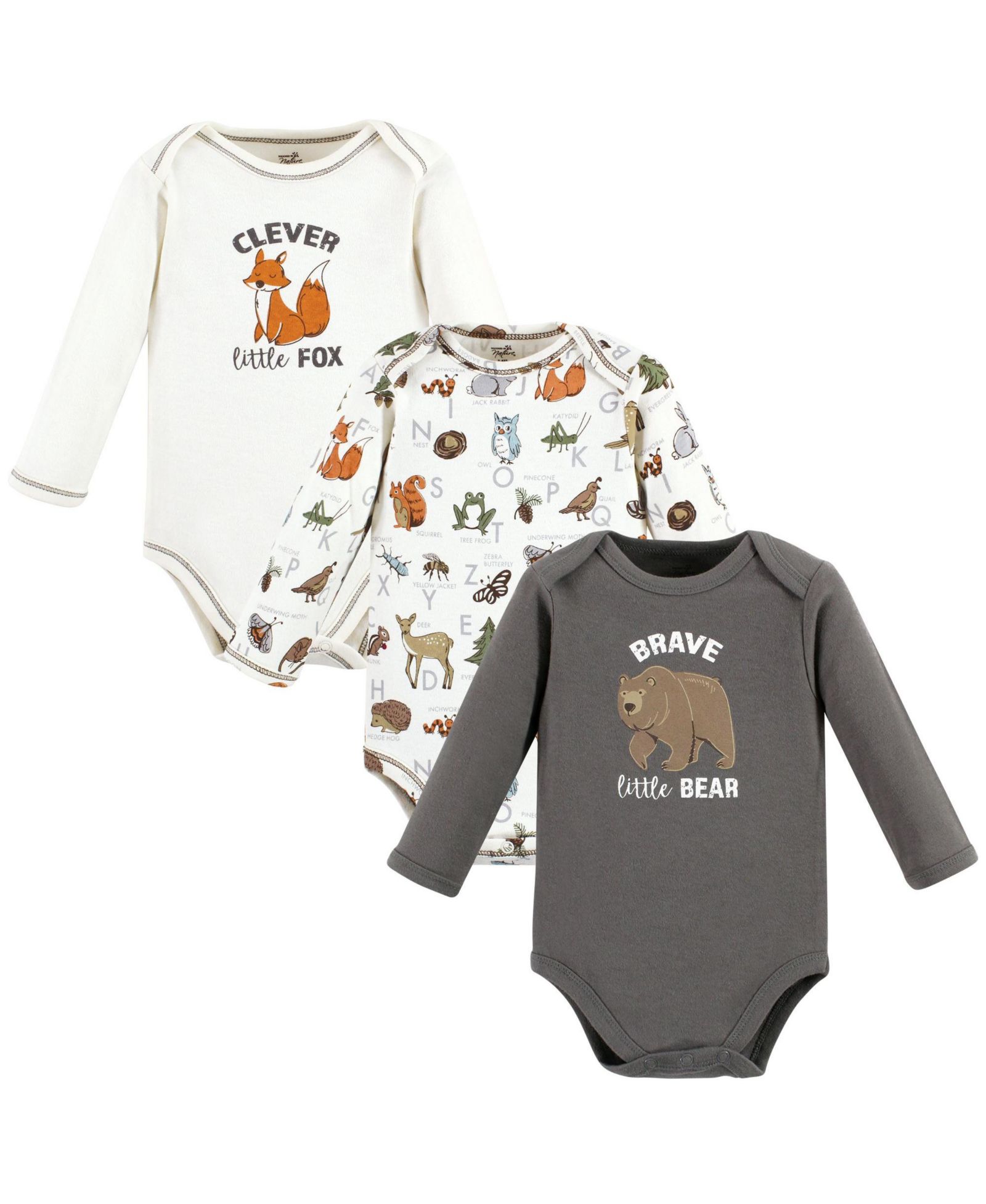 Детские боди Touched by Nature Baby Boys Natural Cotton Long-Sleeve