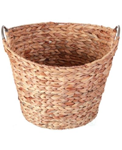 Wickerwise Large Round Water Hyacinth Wicker Laundry Basket