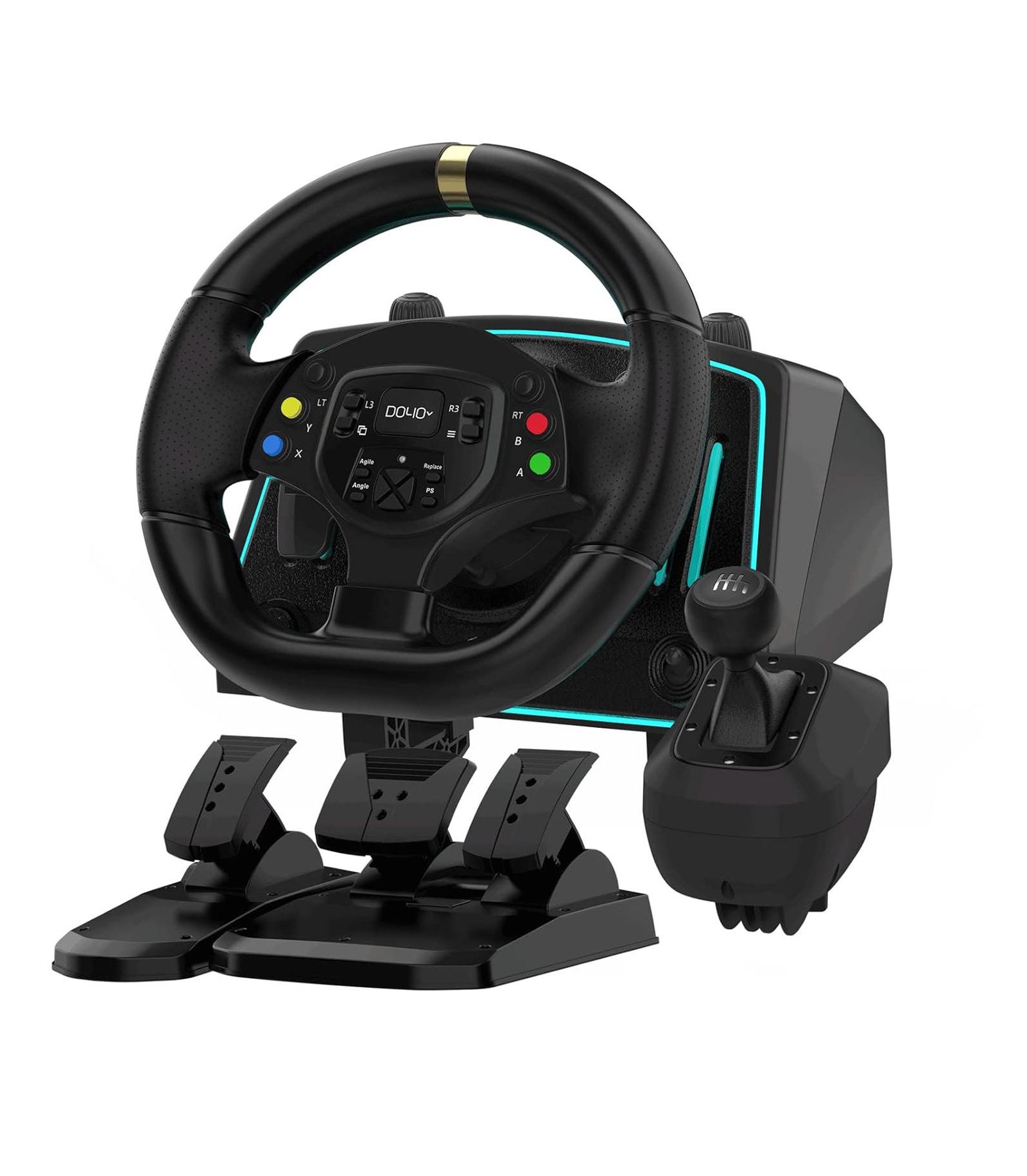 Nbcp Racing Wheel 1080° Adjustable Rotation 6-Speed Manual Shifter for PC, PS4, Xbox One, Xbox Series X|S, Nintendo Switch