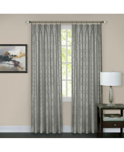 Kate Aurora 2 Pack Windsor Pinch Pleat/Rod Pocket/Back Tab Quatrefoil Window Curtain Panels - 84 in. Long - Camel
