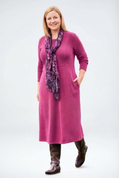 Woman Within Women's Within Thermal Knit A-Line Dress