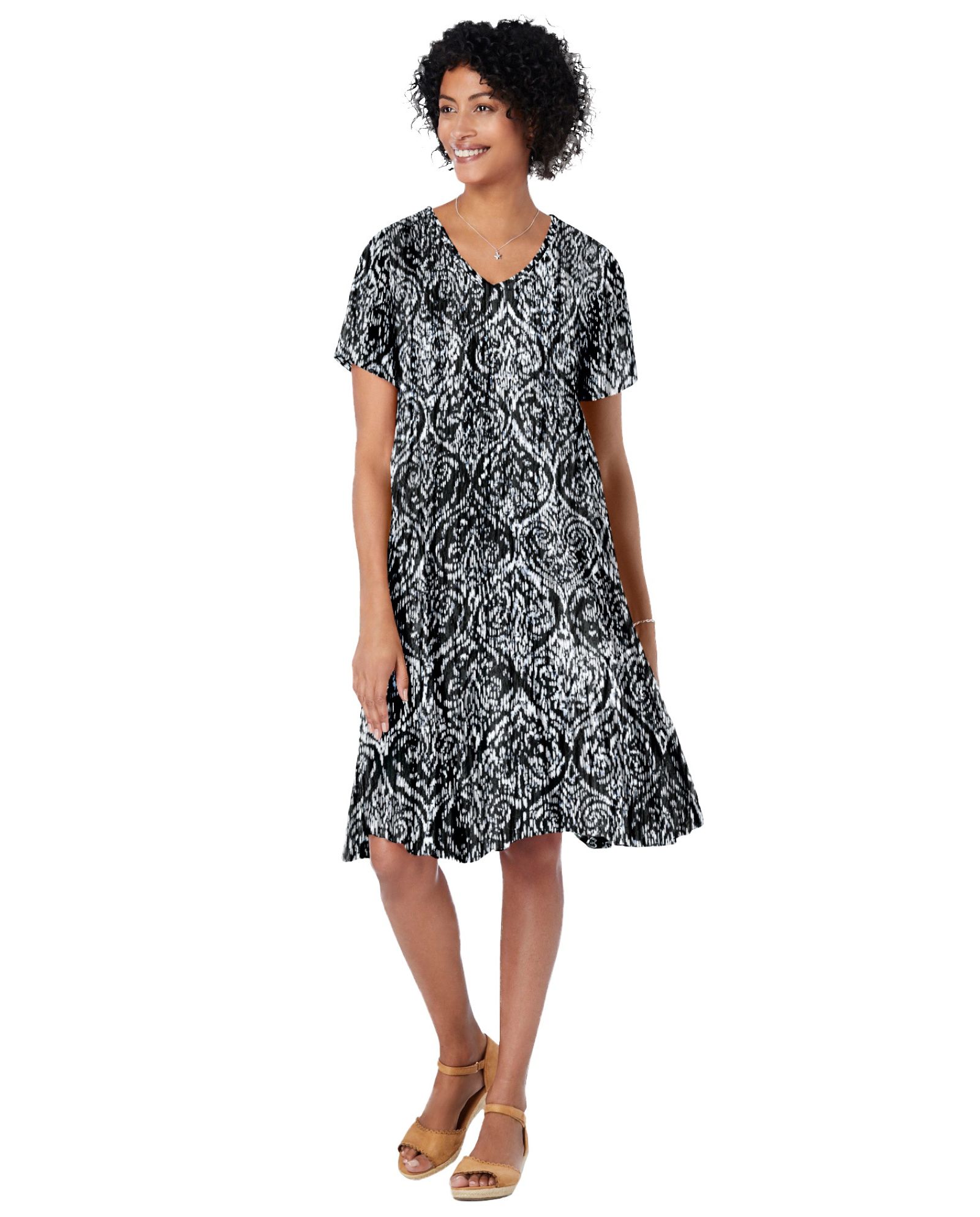 Woman Within Женский Within Short Crinkle Dress