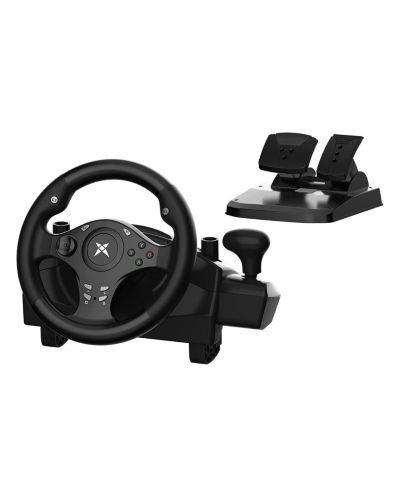 NBCP Рулевое колесо 270° с педалями и виброоткликом, совместимо с Xbox, PS4, PC, Switch, Android