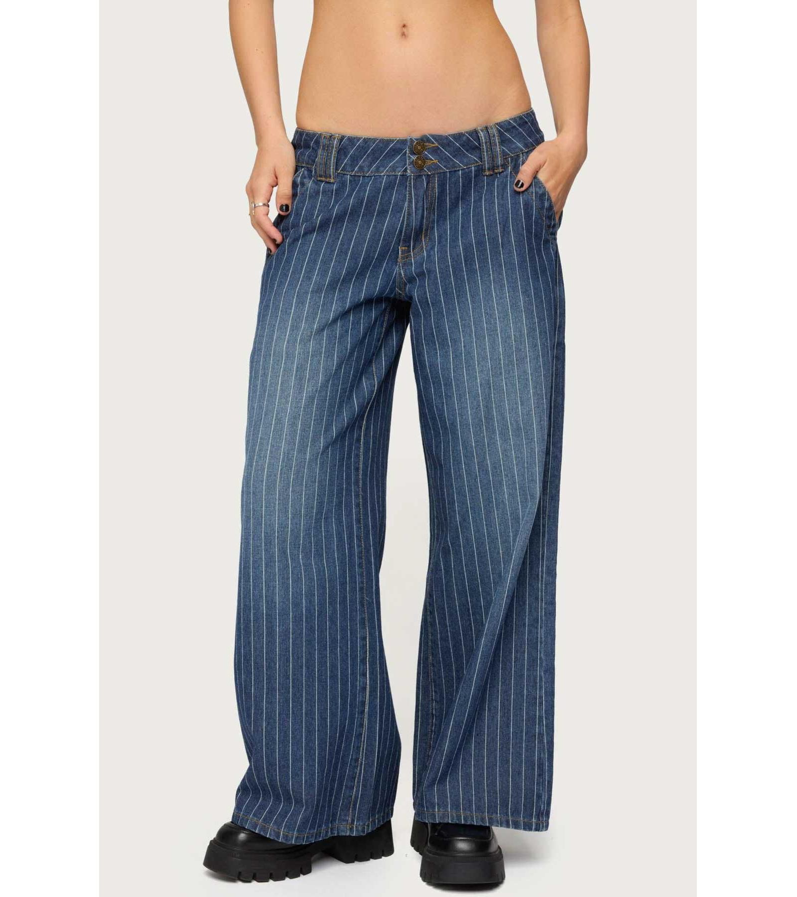 Edikted Женские джинсы Cory Striped Low Rise Baggy