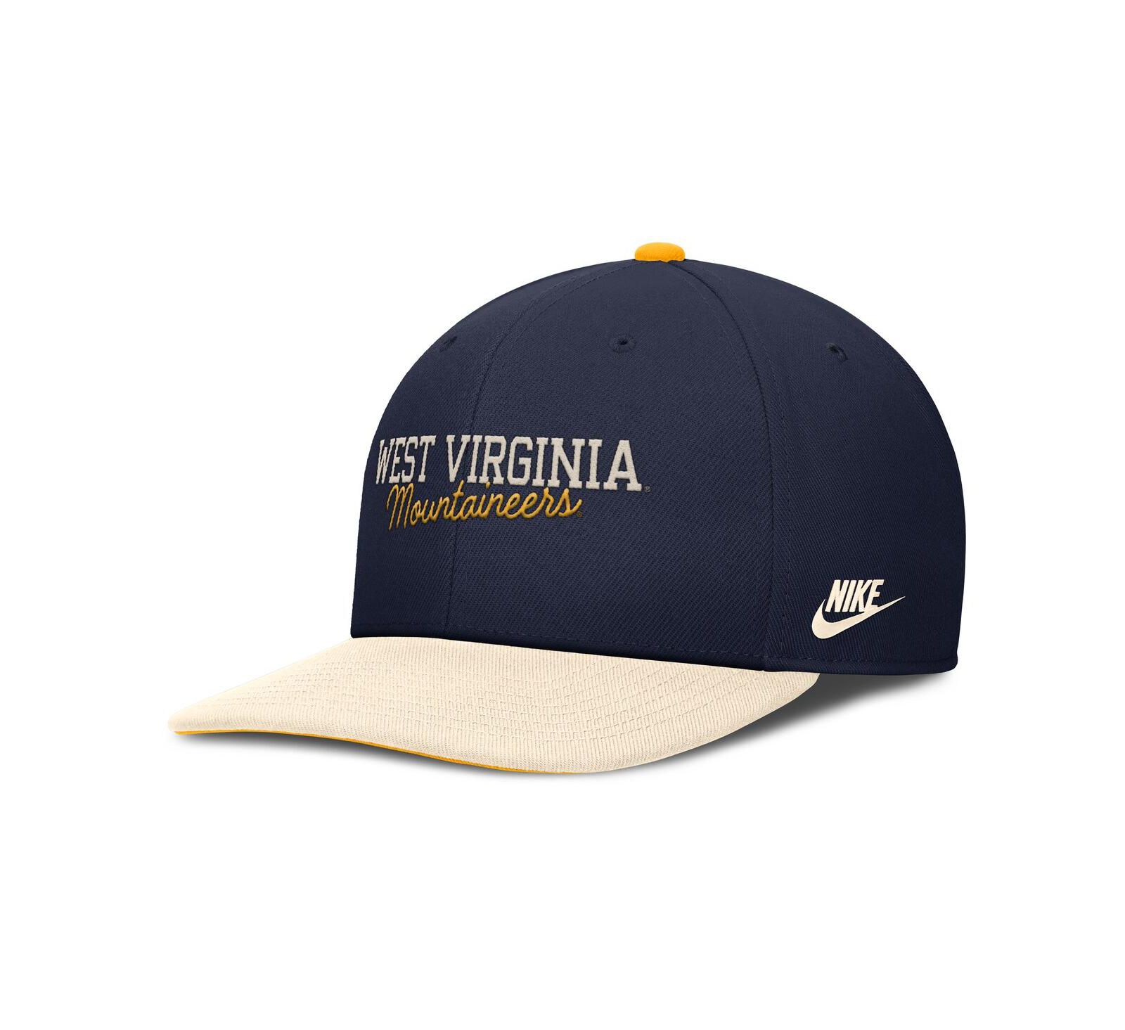 Мужская кепка Nike West Virginia Mountaineers Pro Legacy Script Snapback Navy/Cream