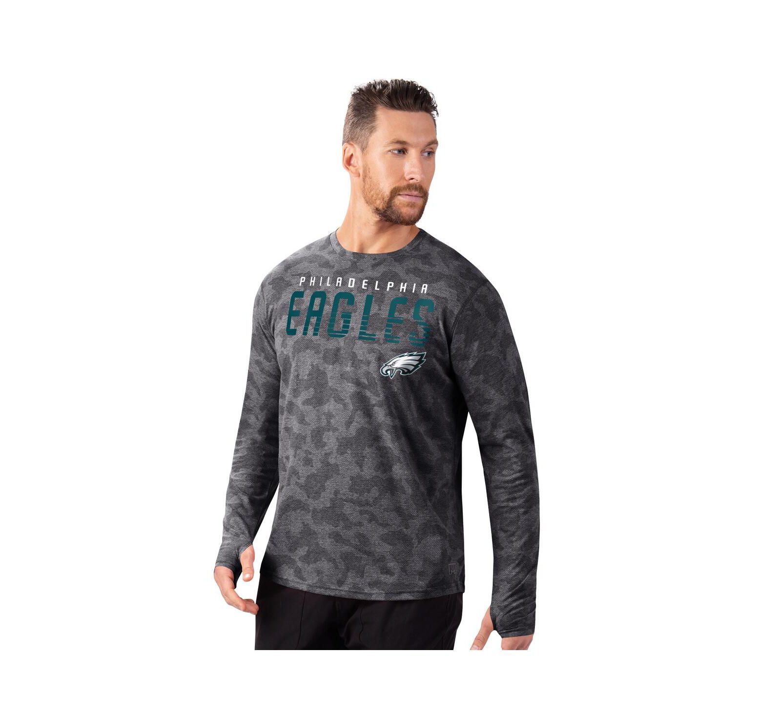 Мужская футболка MSX by Michael Strahan Philadelphia Eagles Performance Camo с длинным рукавом, черная