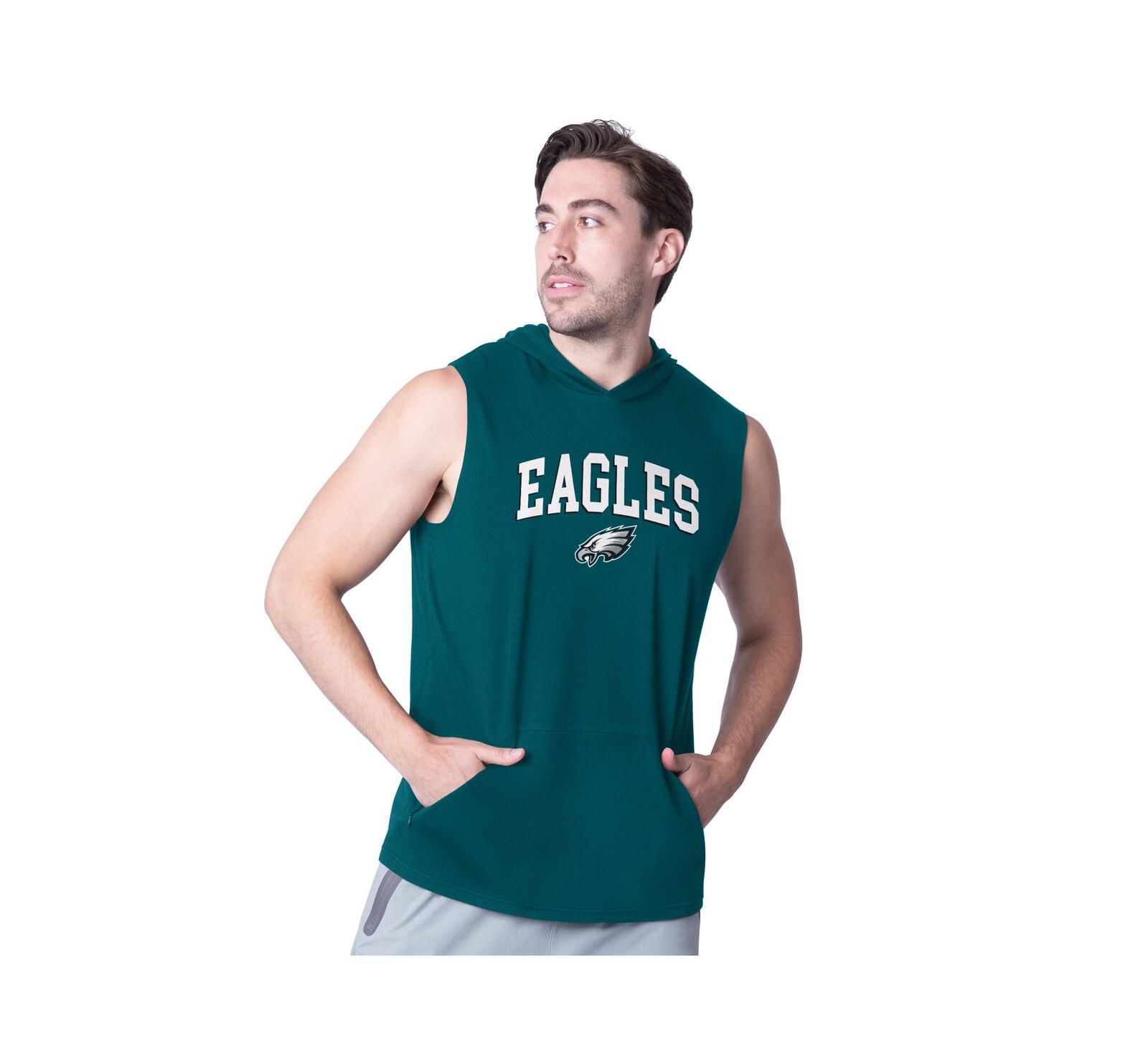 Мужское худи без рукавов MSX by Michael Strahan Midnight Green Philadelphia Eagles Action Sleeveless Pullover