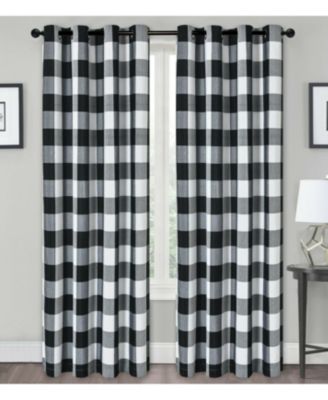 Kate Aurora занавеска Buffalo Plaid Checkered Linen 54 in. W x 84 in. L