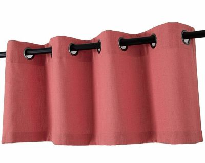 Kate Aurora Teen Decor Poly Cotton Coral Colored Grommet Top Window Valance