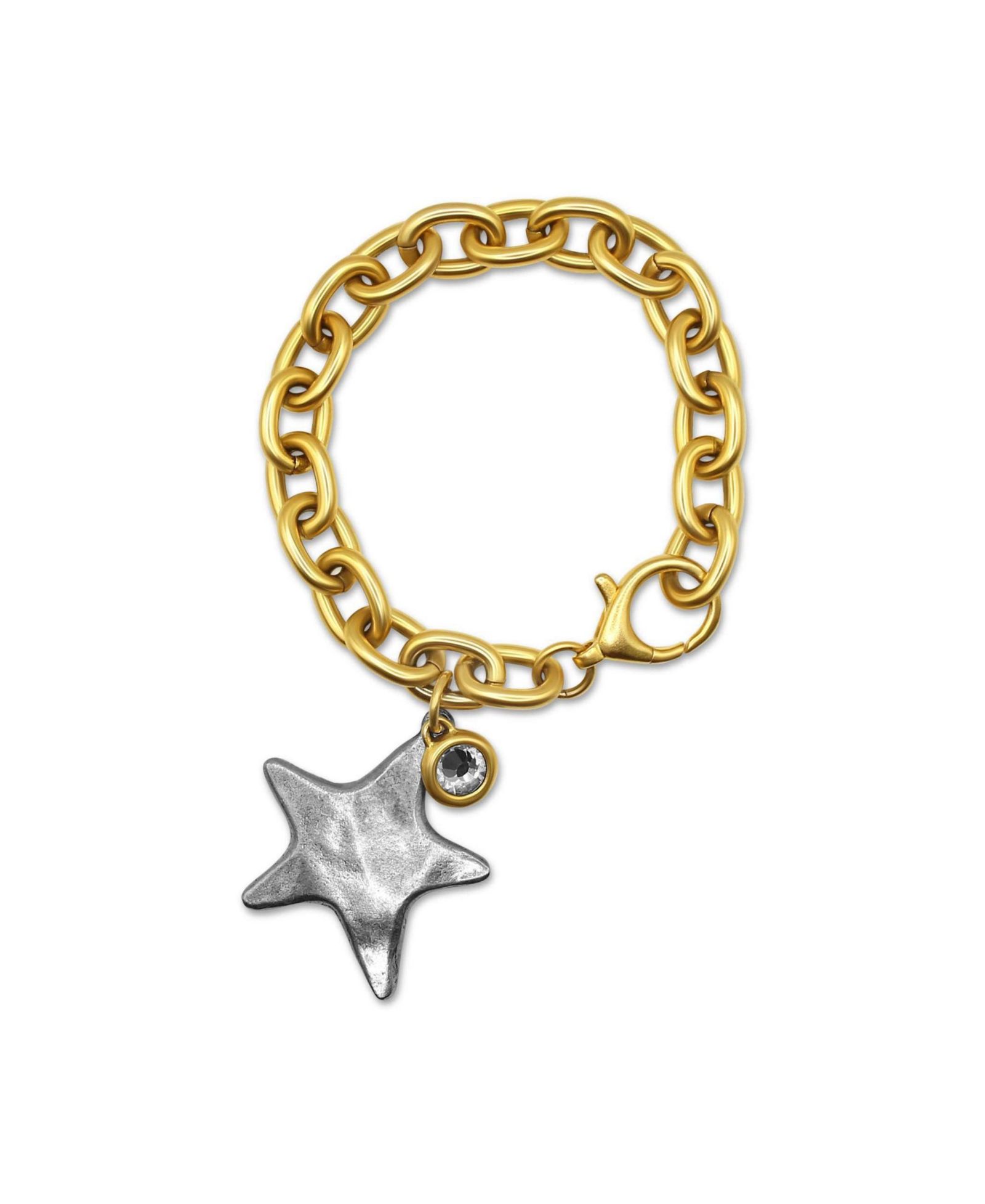 Браслет Bowood Lane с цепочкой, текстурированным кулоном-звездой и кулоном Cubic Zirconia