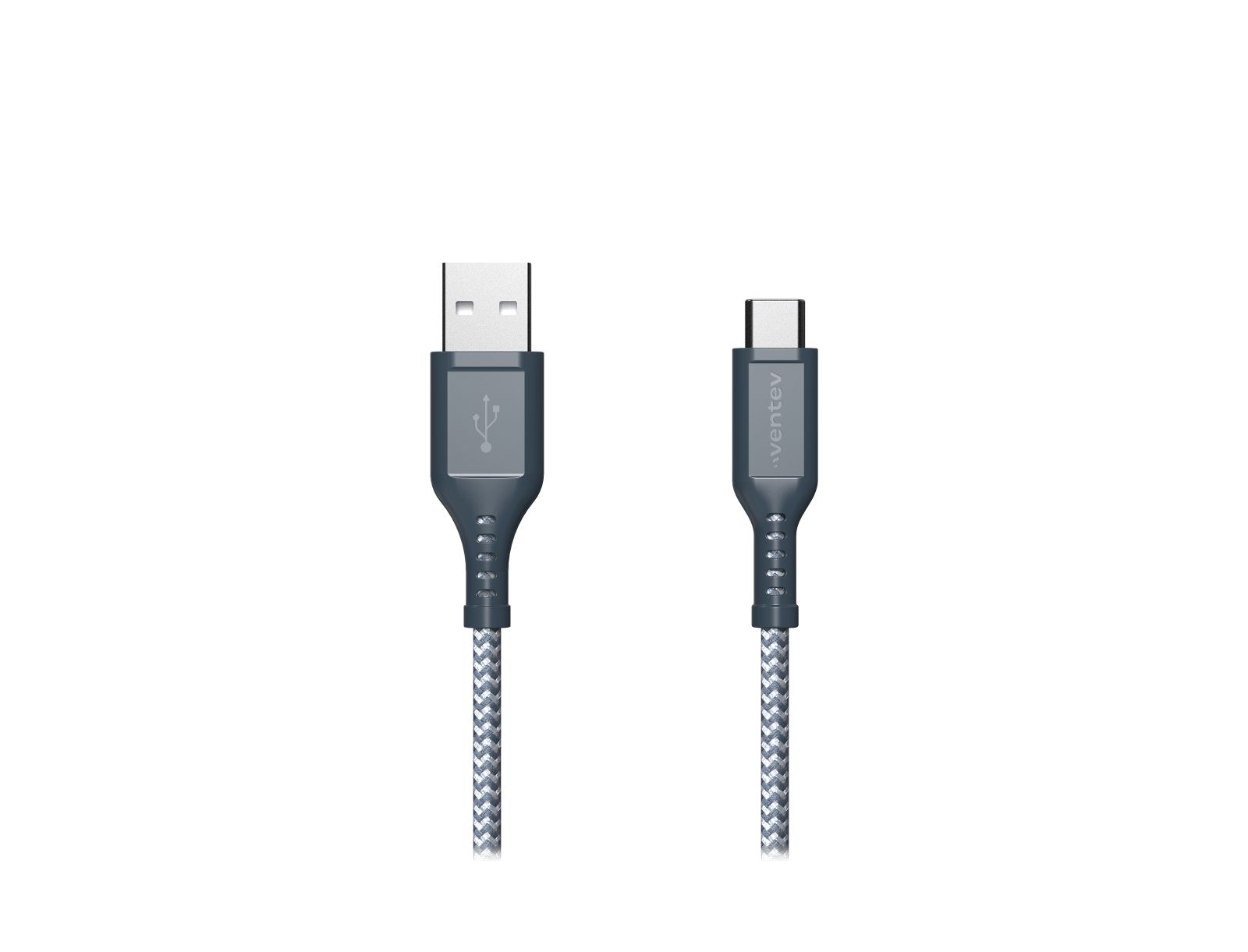 Высокоскоростной кабель Ventev Braided USB A to USB C, 6 Foot, Gray