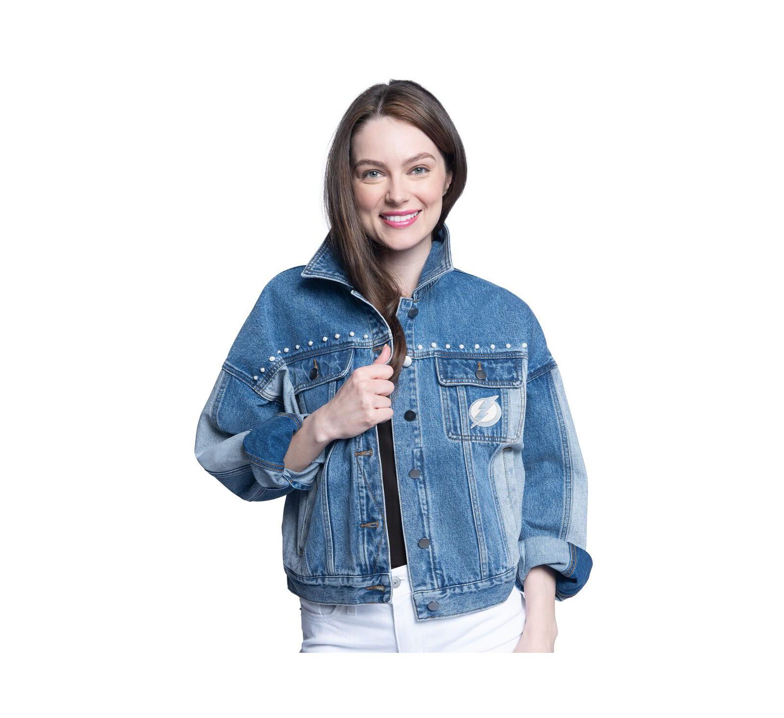 Женская джинсовая куртка G-III Sports by Carl Banks Tampa Bay Lightning Buzzer Beater Button-Up Denim