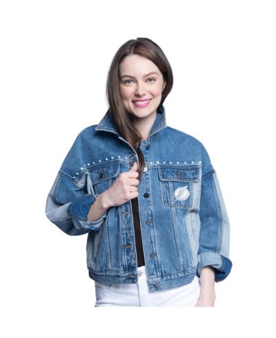 Женская джинсовая куртка G-III Sports by Carl Banks Tampa Bay Lightning Buzzer Beater Button-Up Denim
