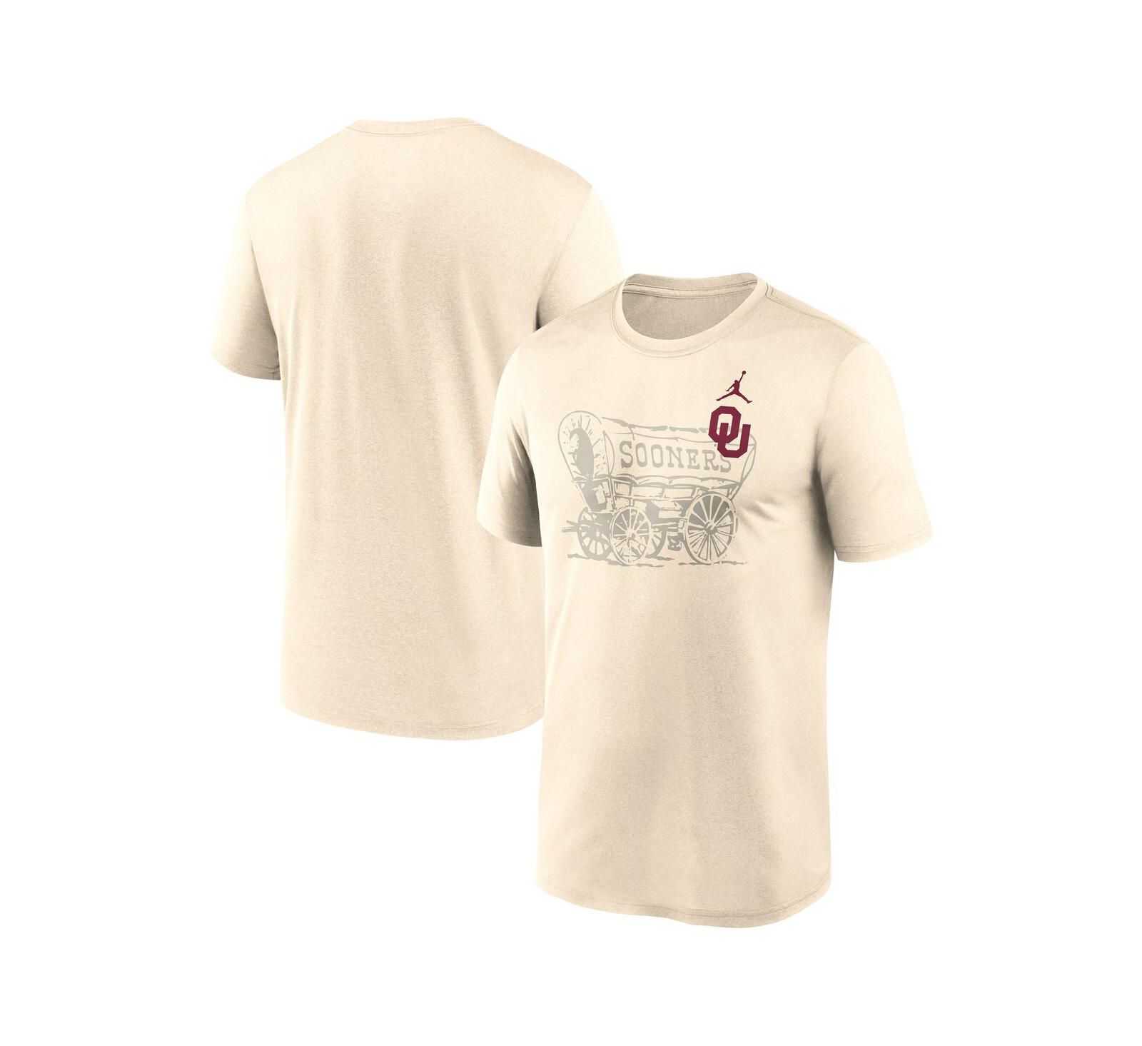 Jordan Мужская спортивная футболка Nike Performance Natural Oklahoma Sooners Campus Shadow Legend