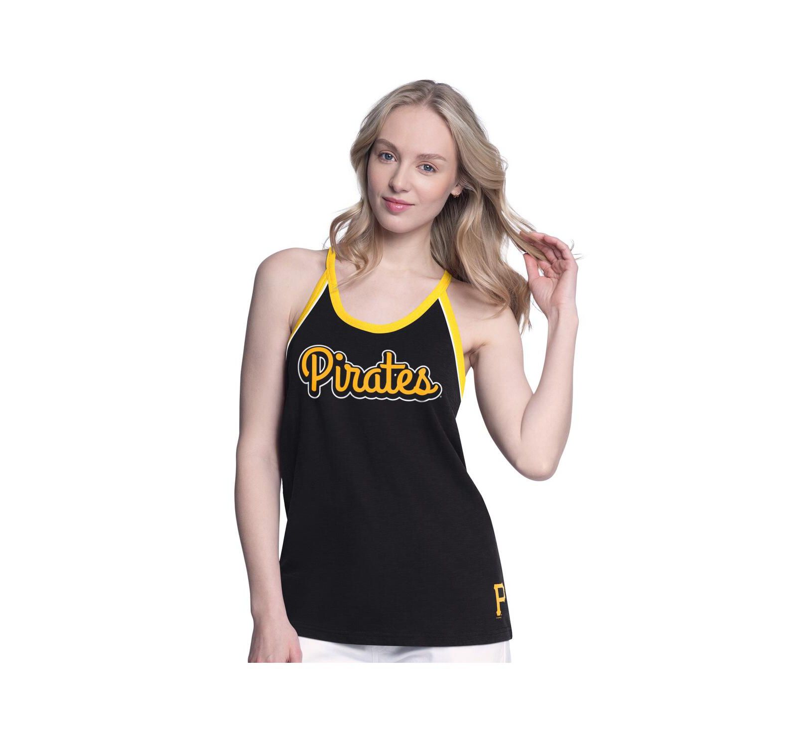 Женский топ G-III 4Her by Carl Banks Black Pittsburgh Pirates Curveball Racerback Tank Top