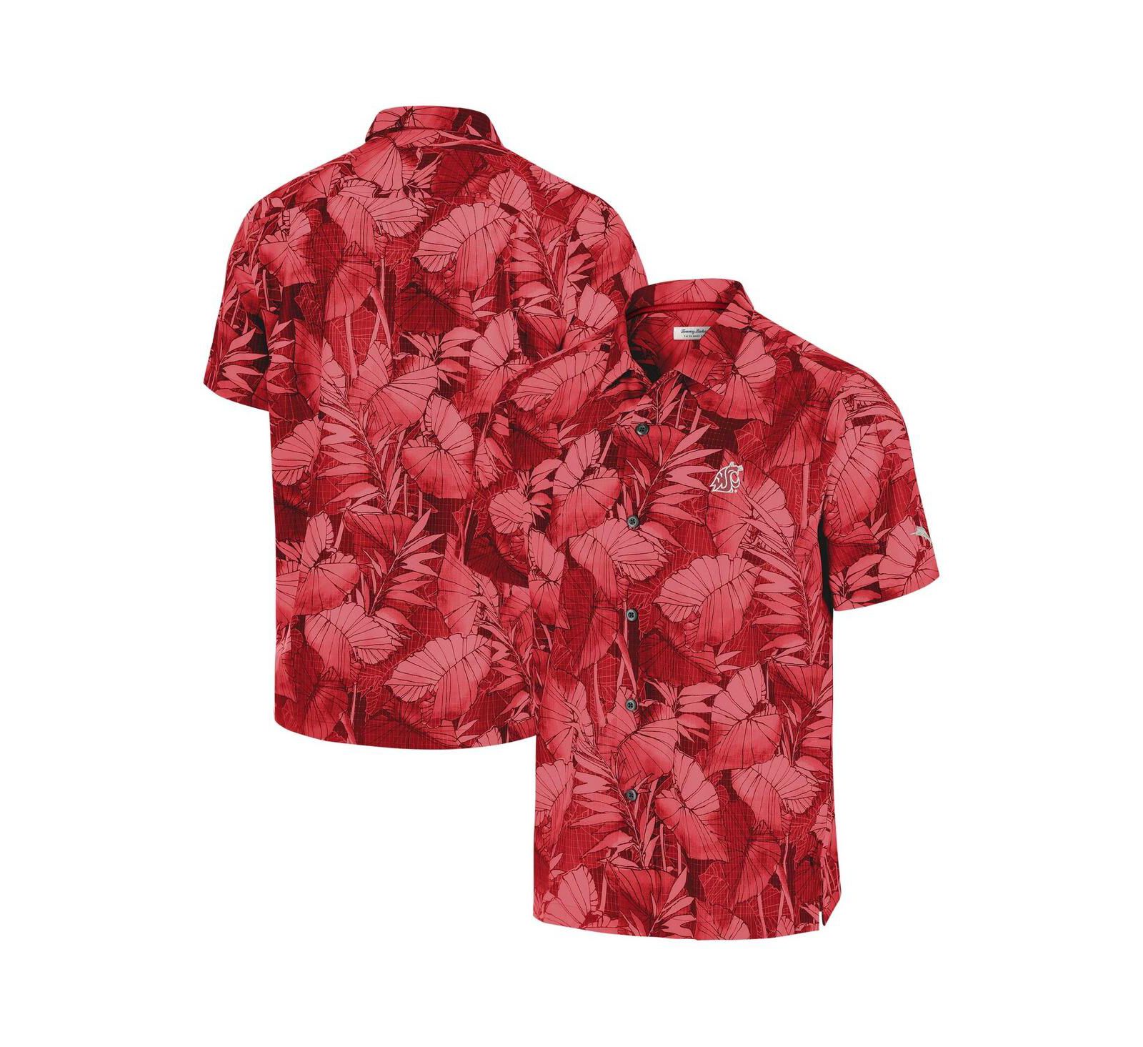 Мужская рубашка Tommy Bahama Crimson Washington State Cougars Coast Nuevo Fronds Button-Up
