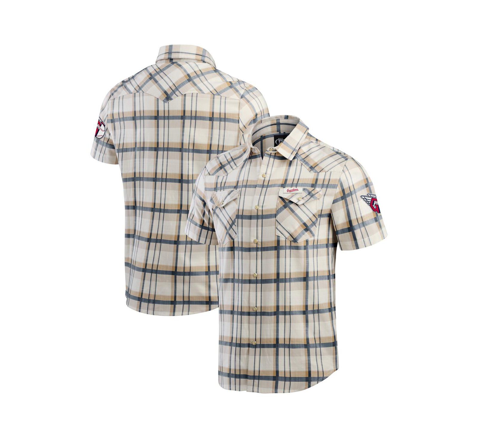 Мужская рубашка Fanatics Darius Rucker Collection Navy Cleveland Guardians Plaid Full-Snap