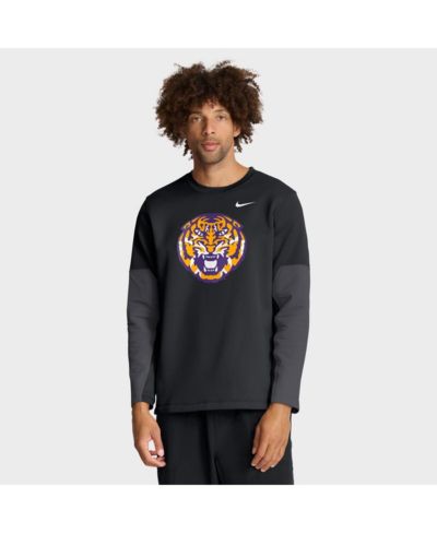 Мужская футболка Nike Black LSU Tigers 2025 Sideline Coach Performance Long Sleeve