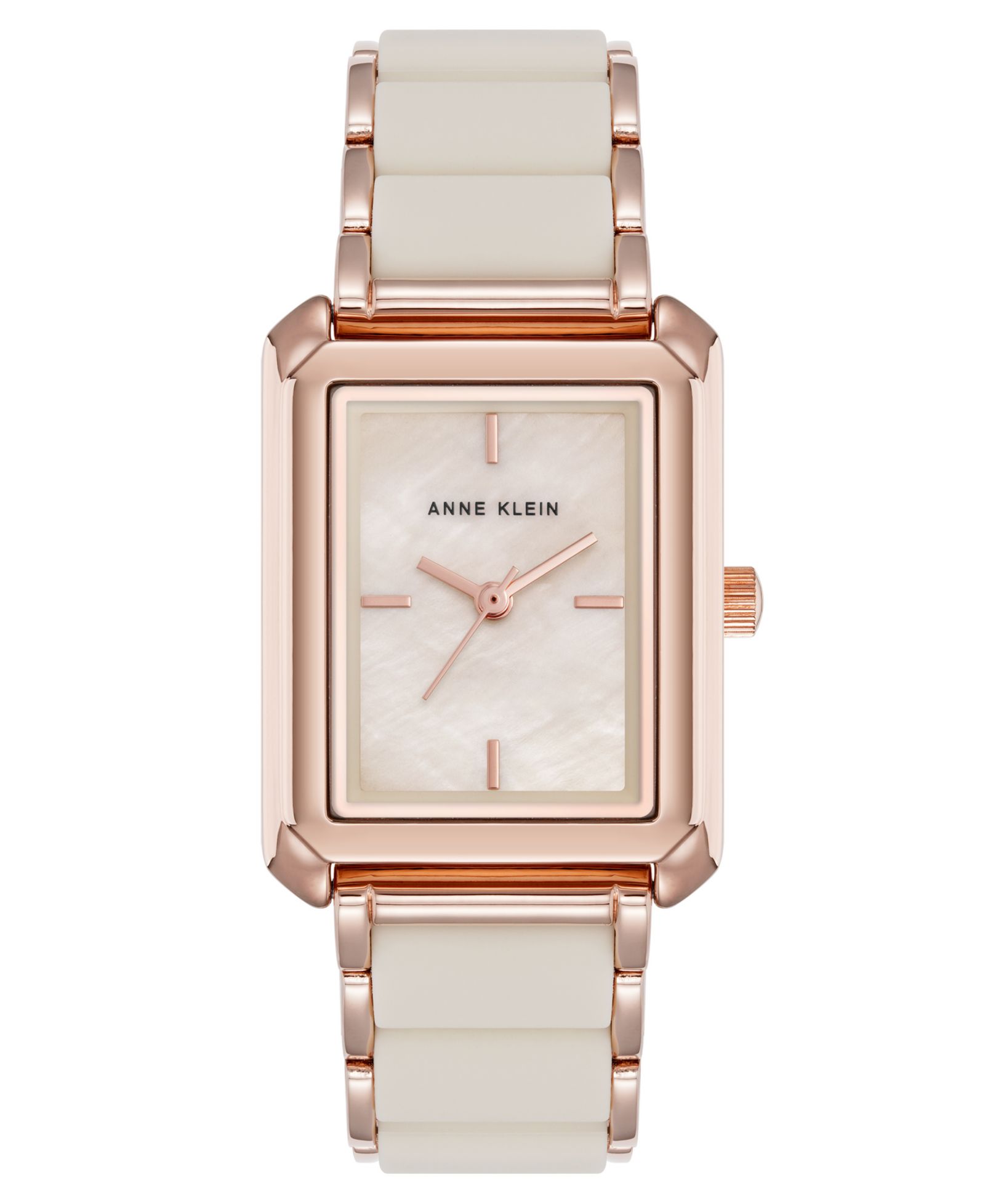 Часы Anne Klein Women's Quartz Casual Rectangular Rose Gold-Tone Metal Alloy Bracelet Watch, 26mm