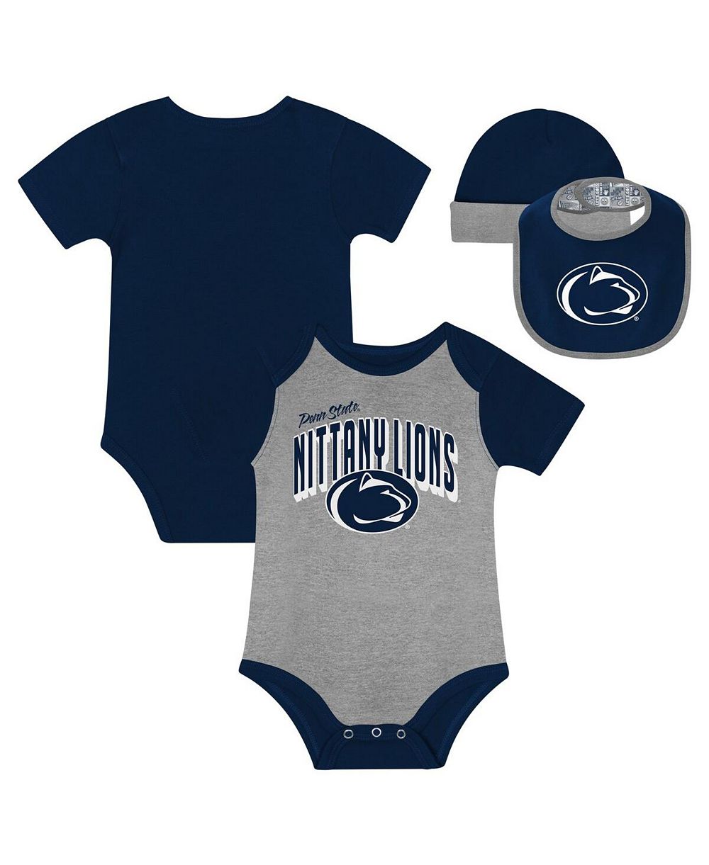 Outerstuff Детский набор из 3 предметов: боди, нагрудник и вязаная шапка Penn State Nittany Lions