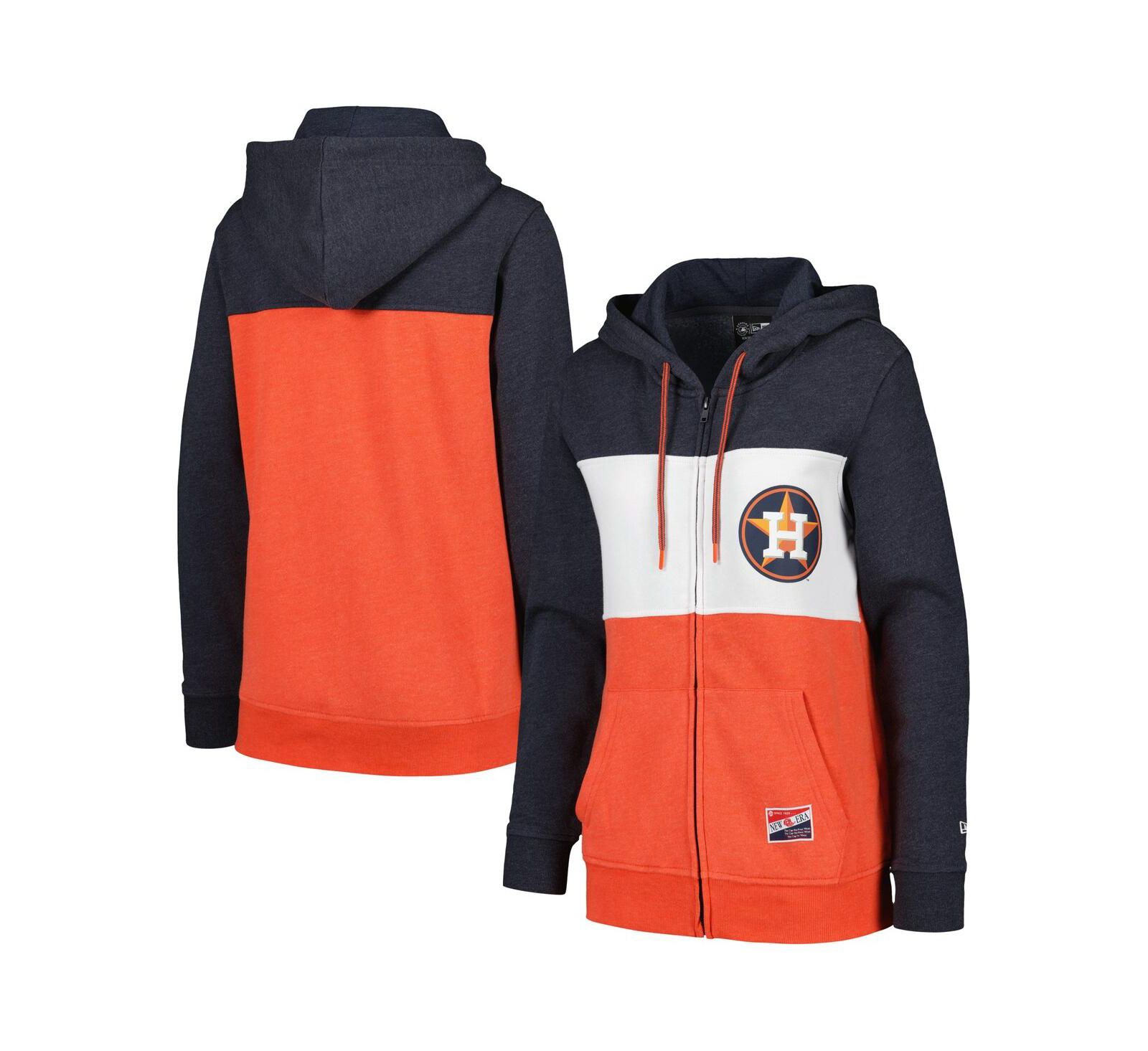 New Era Women's Navy Houston Astros Color Block Full-Zip Hoodie Jacket