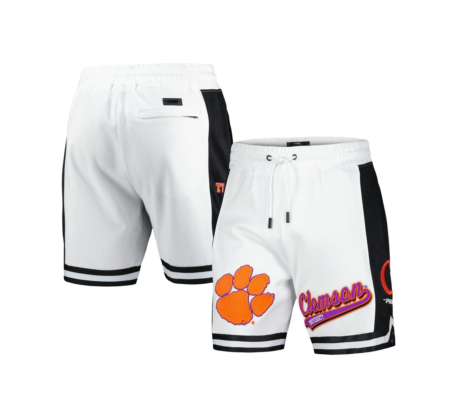Pro Standard Men's White Clemson Tigers Script Tail DK 2.0 Shorts
