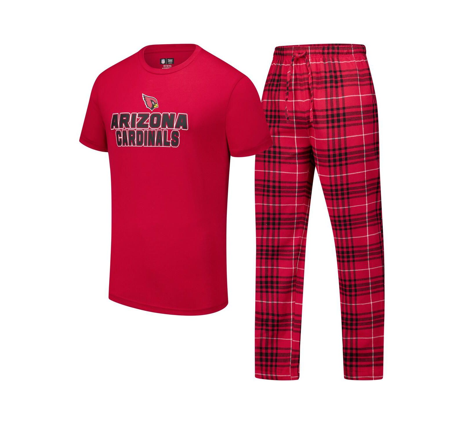 Concepts Sport Men's 2-Piece Cardinal/Black Arizona Cardinals Vector Top and Flannel Pants Sleep Set