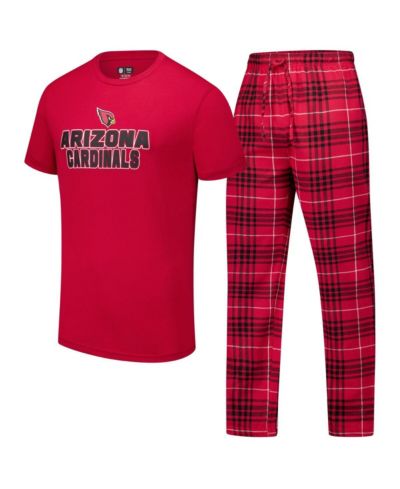 Concepts Sport Men's 2-Piece Cardinal/Black Arizona Cardinals Vector Top and Flannel Pants Sleep Set