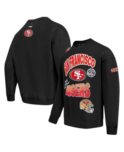 Pro Standard Men's Black San Francisco 49ers Turn It Up Drop Shoulder Pullover Sweatshirt