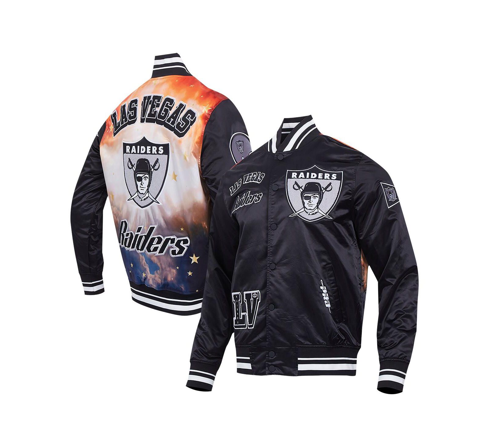 Pro Standard Men's Black Las Vegas Raiders Sublimated Satin Full-Snap Jacket
