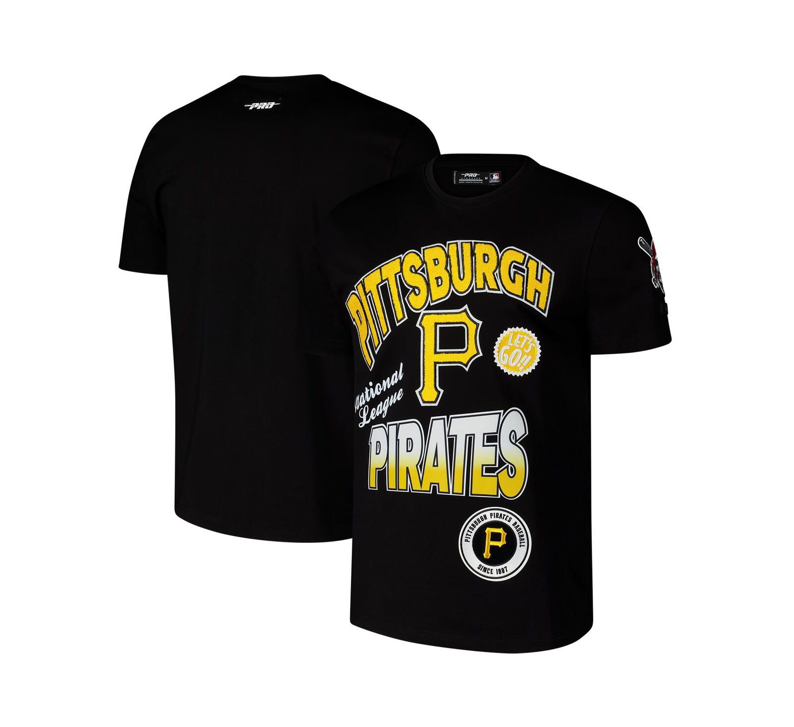 Мужская Pro Standard Black Pittsburgh Pirates Turn It Up Dropped Shoulder T-Shirt