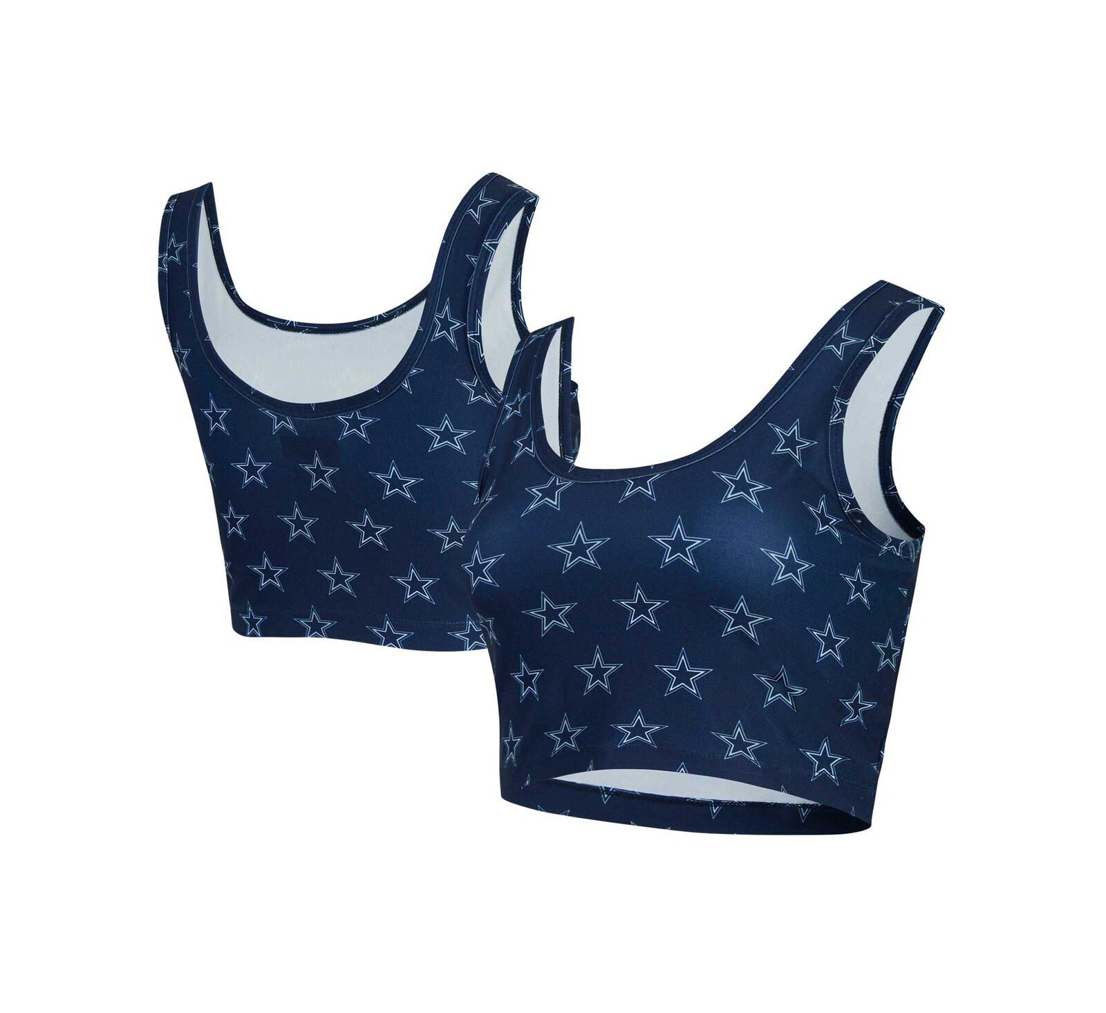 Concepts Sport Women's Navy Dallas Cowboys Record Allover Print Bralette