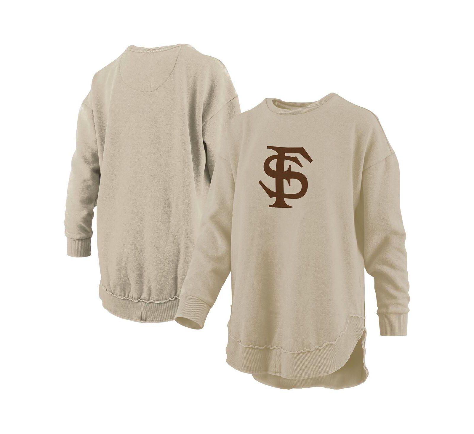 Женский свитшот Pressbox Tan Florida State Seminoles Poncho Fleece Pullover