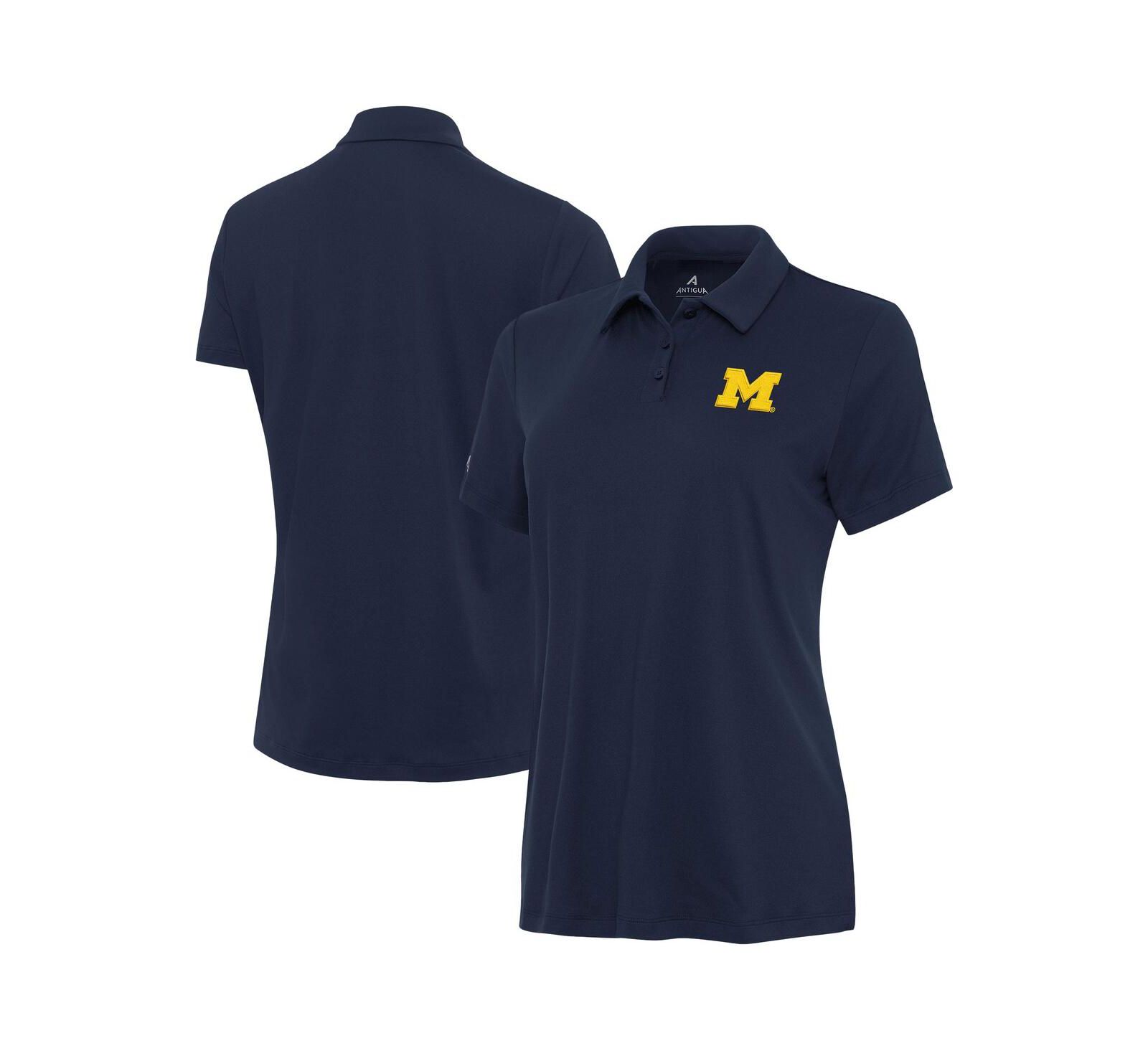 Женская рубашка-поло Antigua Navy Michigan Wolverines Reprocess