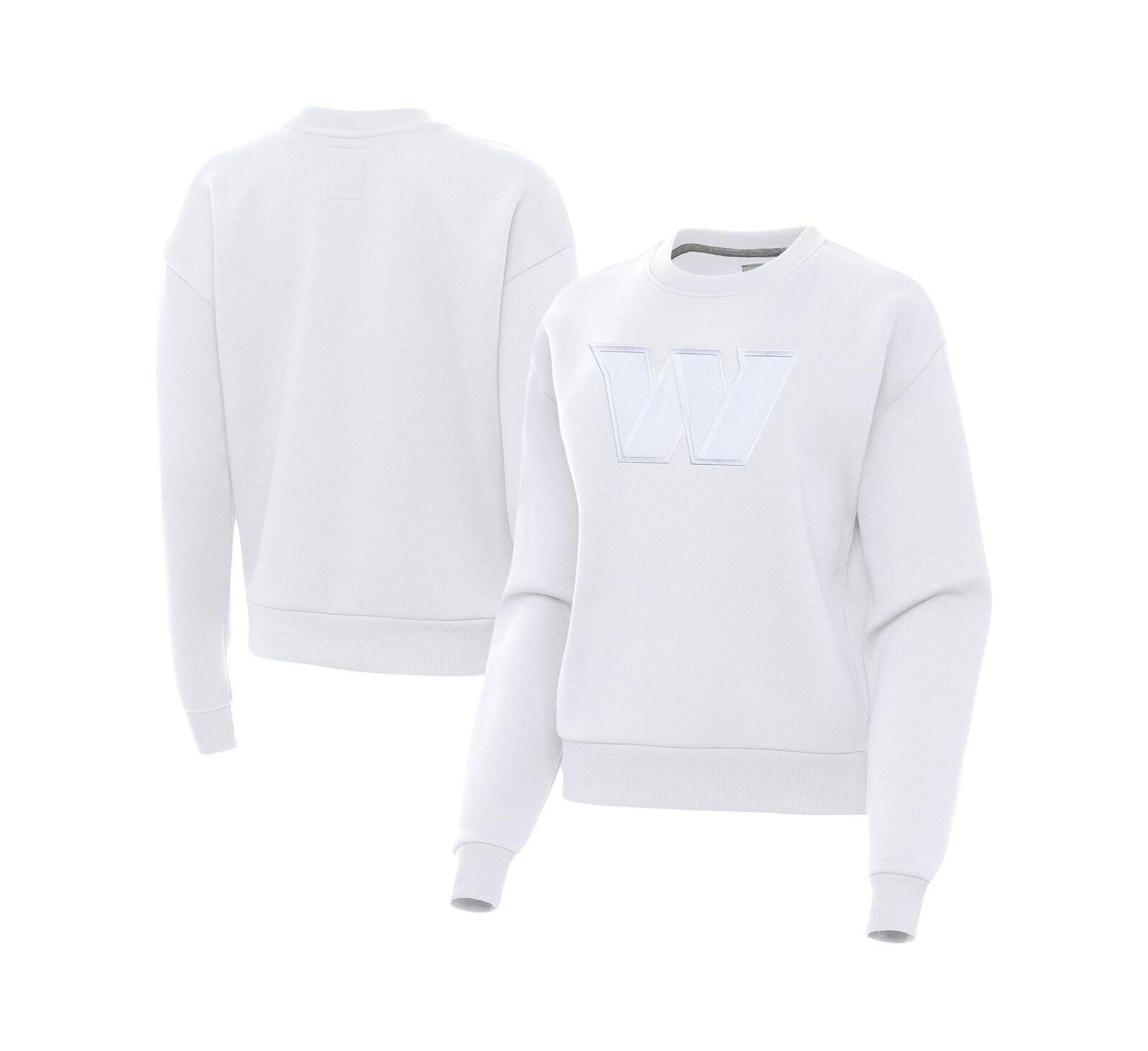 Antigua Women's White Washington Commanders Victory Pullover Sweatshirt